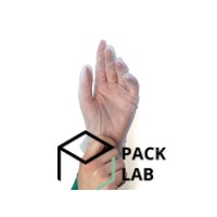 Transparent vinyl gloves (size 8-9/L)