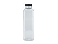 Бутылка 500 мл квадратная прозрачная 38 мм горловина  с крышкой