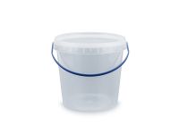 Round bucket with lid 1 l transparent
