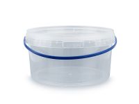 Round bucket with lid 3 l transparent