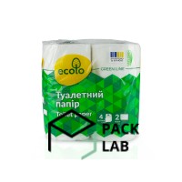 Туалетний папір двошаровий "Ecolo" білий 4 штуки