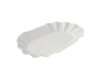 White oval paper plate without lamination 210*140 mm