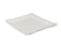 Square white unlaminated paper plate 200х200 mm