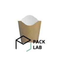 Packaging for French fries "Mini" brown-white 125*120 mm Packaging for French fries "Mini" brown-white 125*120 mm