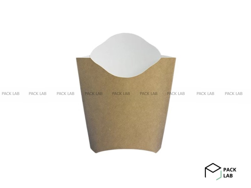 Packaging for French fries "Mini" brown-white 125*120 mm