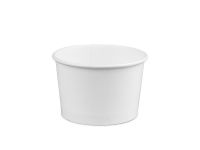 White paper cup 210 ml with flat plastic lid
