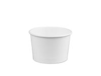 White paper cup 120 ml with flat plastic lid
