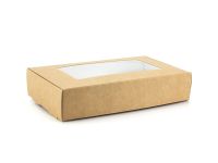 Paper container kraft-white with window 197*115*40 mm