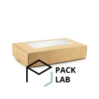 Paper container kraft-white with window 197*115*40 mm