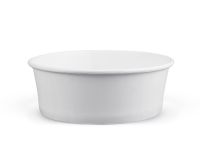Paper salad bowl white round 750 ml with plastic lid