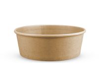 Round Kraft paper salad bowl 750 ml with plastic lid