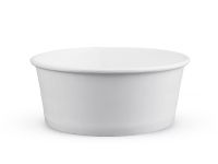 Paper salad bowl white round 1000 ml with plastic lid