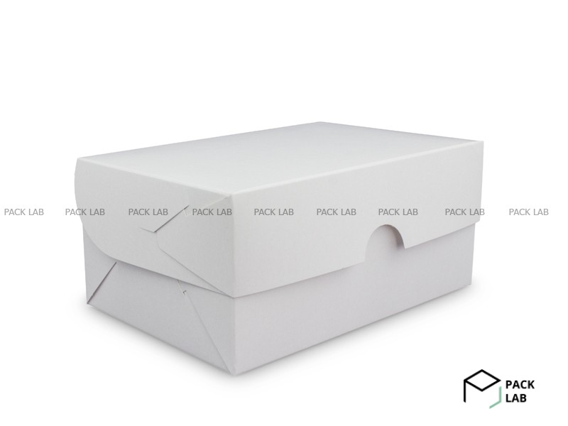 Коробка паперова з кришкою біла 180*120*80 мм