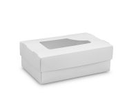 Картонная коробка для суши с окошком белая 140*90*50 мм