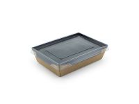 CONTAINER 750 ML CRAFT-BLACK WITH PLASTIC LID