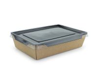 CONTAINER 1200 ML CRAFT-BLACK WITH PLASTIC LID