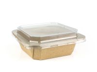 1000ml square Kraft container with PET lid