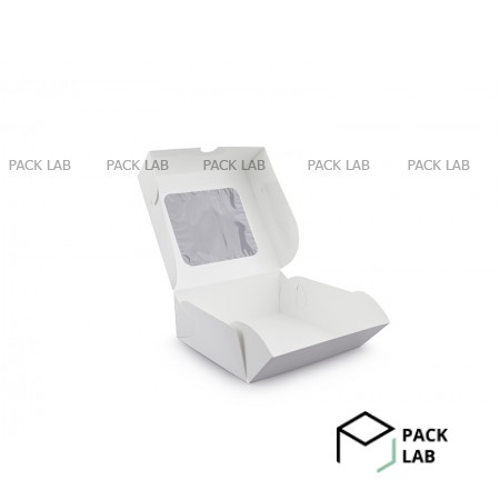 Коробка паперова біла для суші з віконцем МИДИ