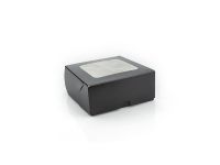 Коробка паперова чорна для суші з віконцем МІНІ 100*90*50 мм