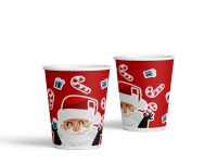 COLORED PAPER CUP 180 ML "NEW YEAR" SANTA CLAUS
