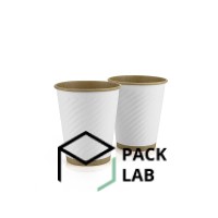 CRAFT WHITE PAPER CUP WITH EMBOSSED "DIAGONAL" 180 ML