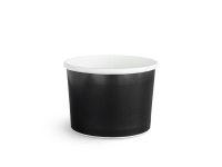 Paper soup tureen, coated, black and white, 240 ml