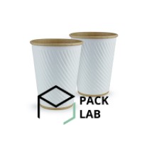 CRAFT WHITE PAPER CUP WITH EMBOSSED "DIAGONAL" 430 ML