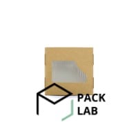 Brown-white paper box with window 100*100*50 mm Brown-white paper box with window 100*100*50 mm