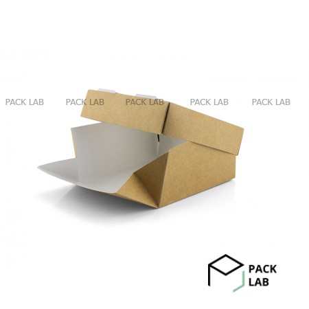 Brown-white paper box with window 100*100*50 mm
