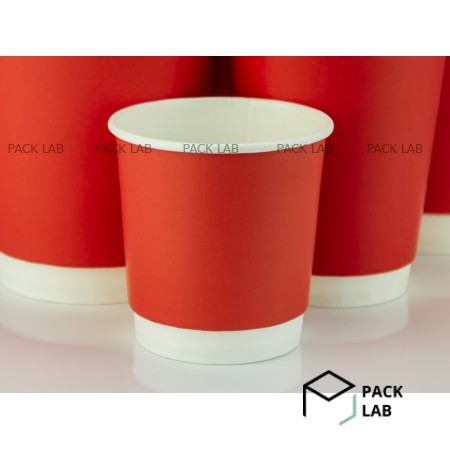 Paper white cup double-layer Soft touch "Red" 270 ml Paper white cup double-layer Soft touch "Red" 270 ml