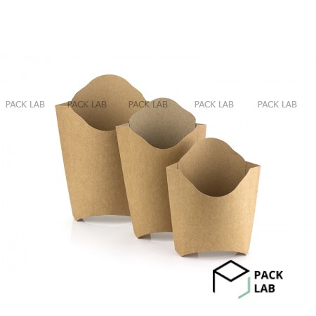 Packaging for French fries "Mini" kraft 125*120 mm Packaging for French fries "Mini" kraft 125*120 mm
