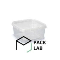 Jar cube 600/131 / K 0.6 l. + Cover 131 transparent square (Perint)