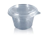 Round PET container 400 ml. with lid