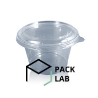 Round PET container 400 ml. with lid