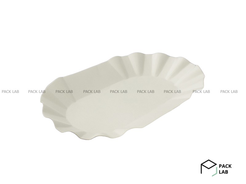 Laminated oval paper plate 140 * 210 mm