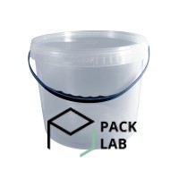 Round bucket with lid 10 l transparent