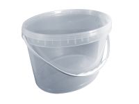 Transparent oval bucket with lid 11 l