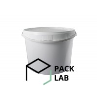 Round bucket with lid 15.7 l white