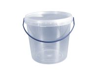 Round bucket with lid 1 l transparent