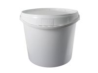 Round bucket with lid 20 l white