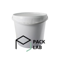 Round bucket with lid 20 l white