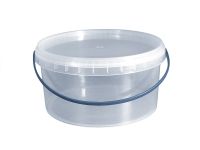 Round bucket with lid 3 l transparent