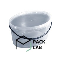 Transparent oval bucket with lid 5.6 l