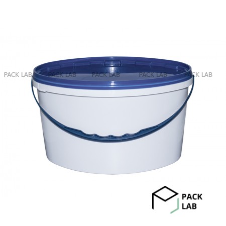 Oval bucket with lid 5.6 l white