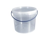 Round bucket with lid 5 l transparent