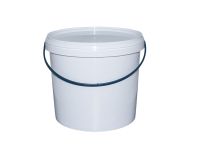 Round bucket with lid 5 l white