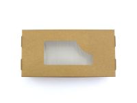 Коробка паперова з вікном біло-бура 200*100*50