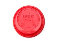 CUPS LID RED LIFE IS GOOD (FOR CUPS 270,340 ML)