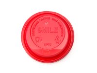 CUPS LID AP69 " RED WITH SMILE LOGO