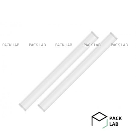 White corrugated straws with colored stripes in individual packaging White corrugated straws with colored stripes in individual packaging